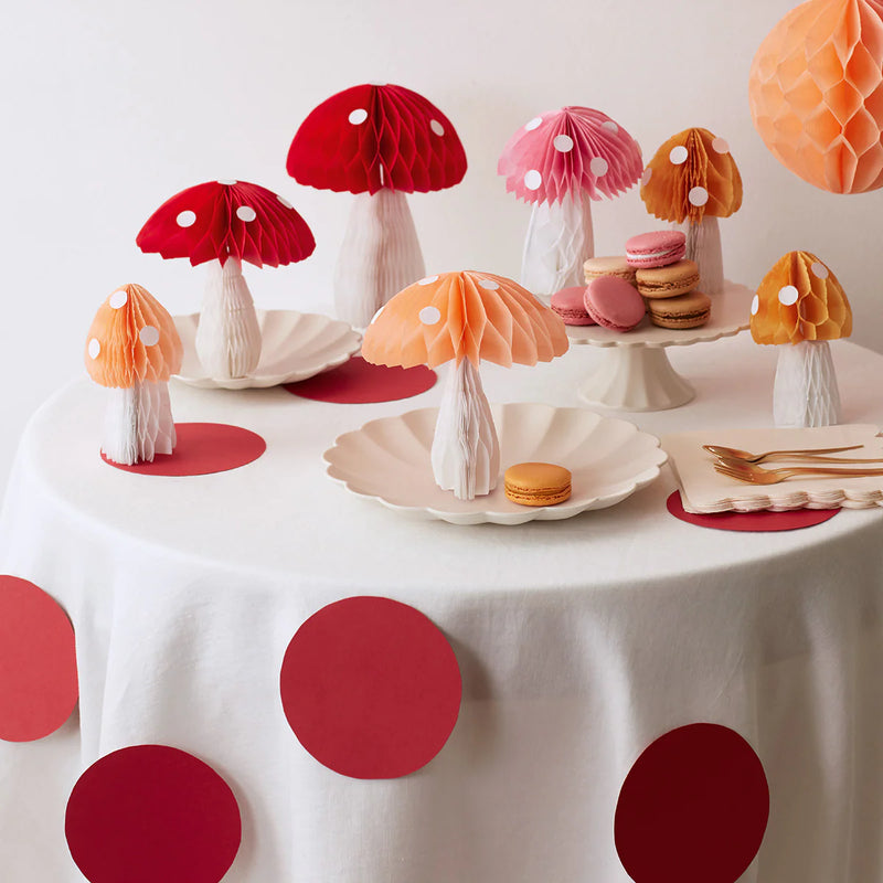Meri Meri Honeycomb - Mushrooms Decorations (10pcs)-swanky boutique malta 