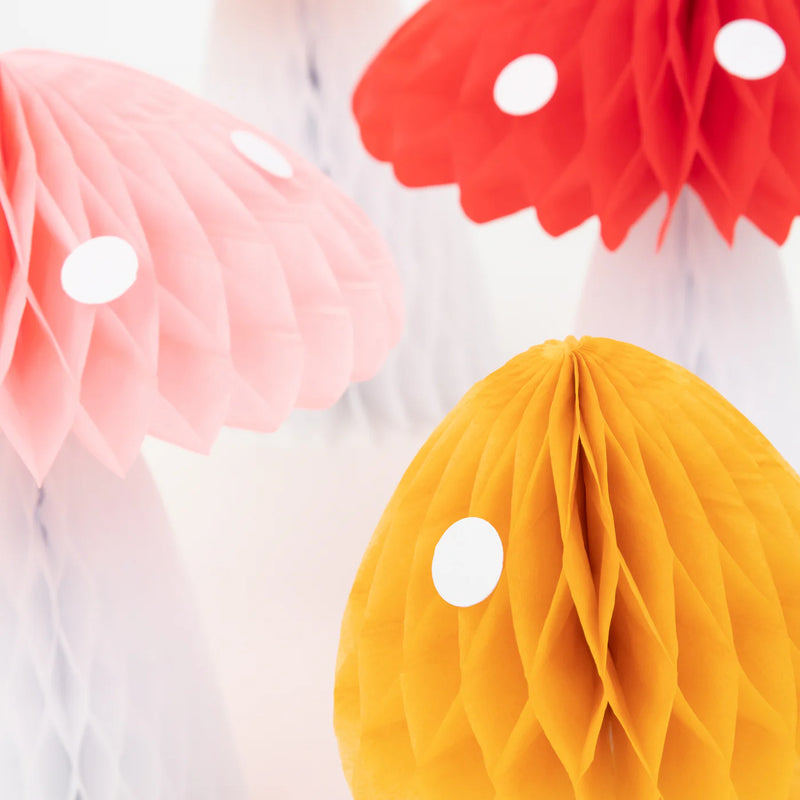 Meri Meri Honeycomb - Mushrooms Decorations (10pcs)-swanky boutique malta 