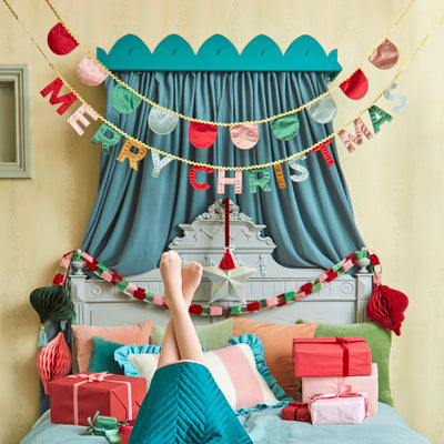 Meri Meri Merry Christmas Velvet Pennant Garland - Swanky Boutique