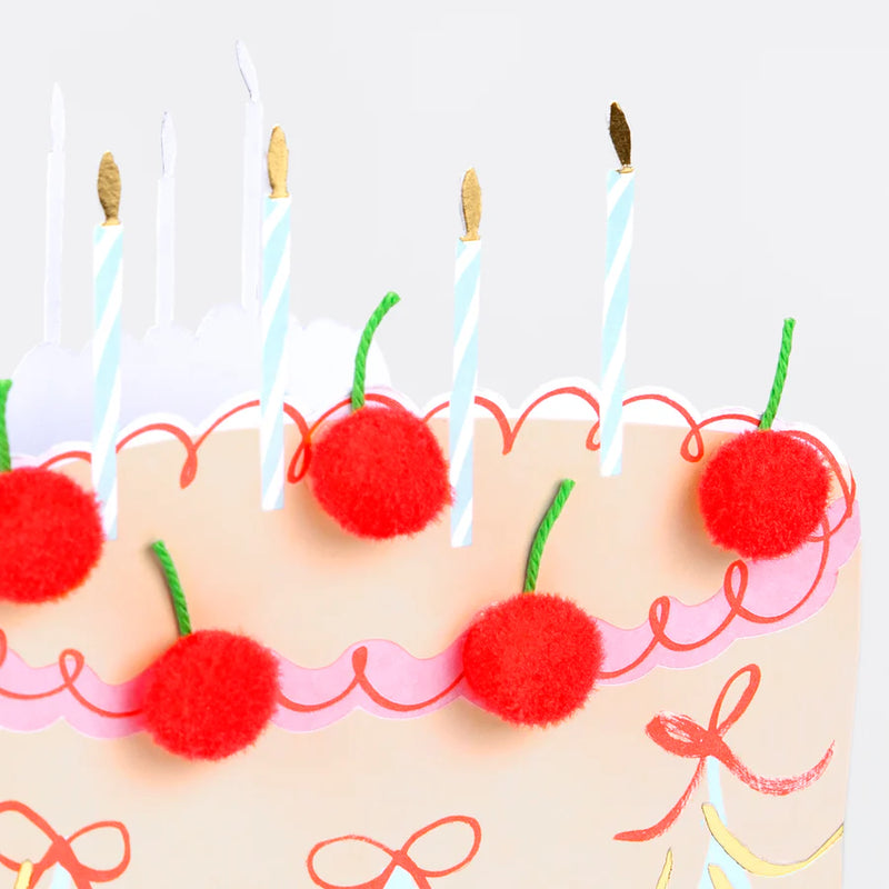 Meri Meri Cherry Cake Birthday Card - Swanky Boutique Malta