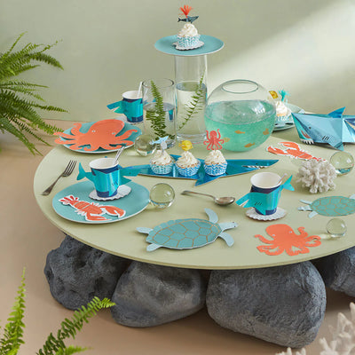 Meri Meri Cupcake Kit (Set of 24 Toppers & 24 Cupcake Cases)-Octopus & Shark - Swanky Boutique Malta 