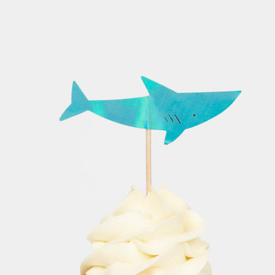 Meri Meri Cupcake Kit (Set of 24 Toppers & 24 Cupcake Cases)-Octopus & Shark - Swanky Boutique Malta 