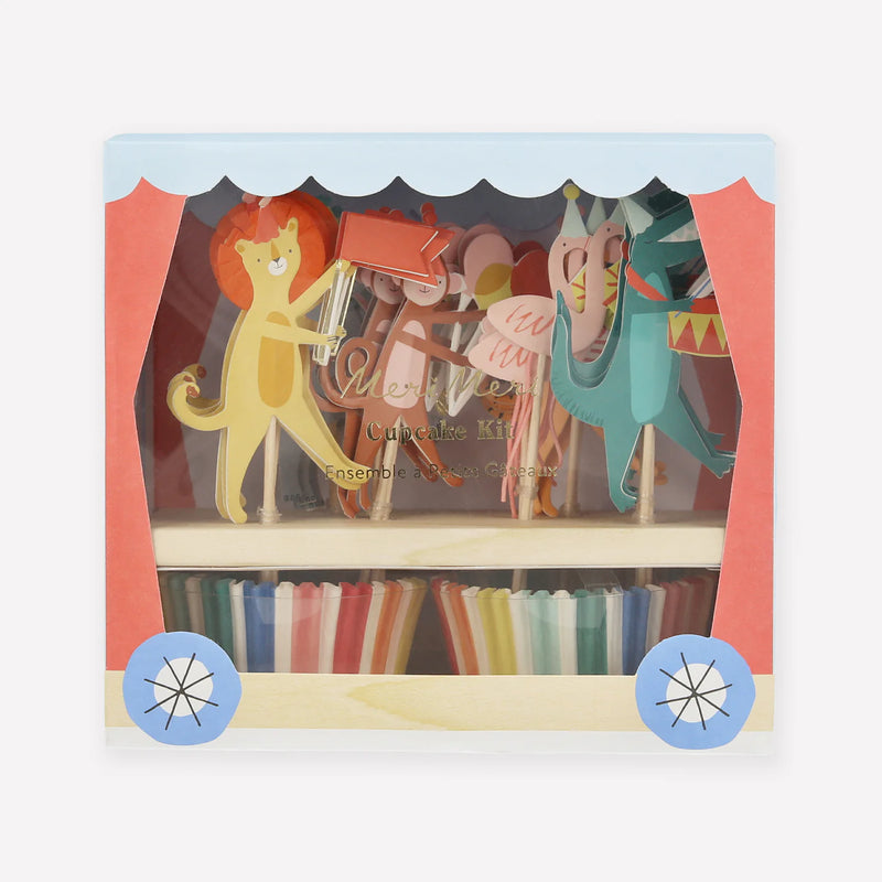 Meri Meri Cupcake Kit (Set of 24 Toppers & 24 Cupcake Cases)- Animal Parade- Swanky Boutique Malta 