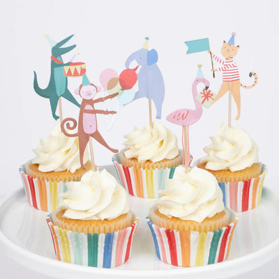 Meri Meri Cupcake Kit (Set of 24 Toppers & 24 Cupcake Cases)- Animal Parade- Swanky Boutique Malta 