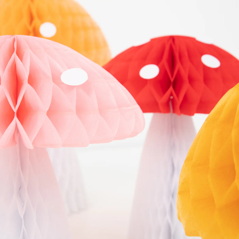 Meri Meri Honeycomb - Mushrooms Decorations (10pcs)-swanky boutique malta 