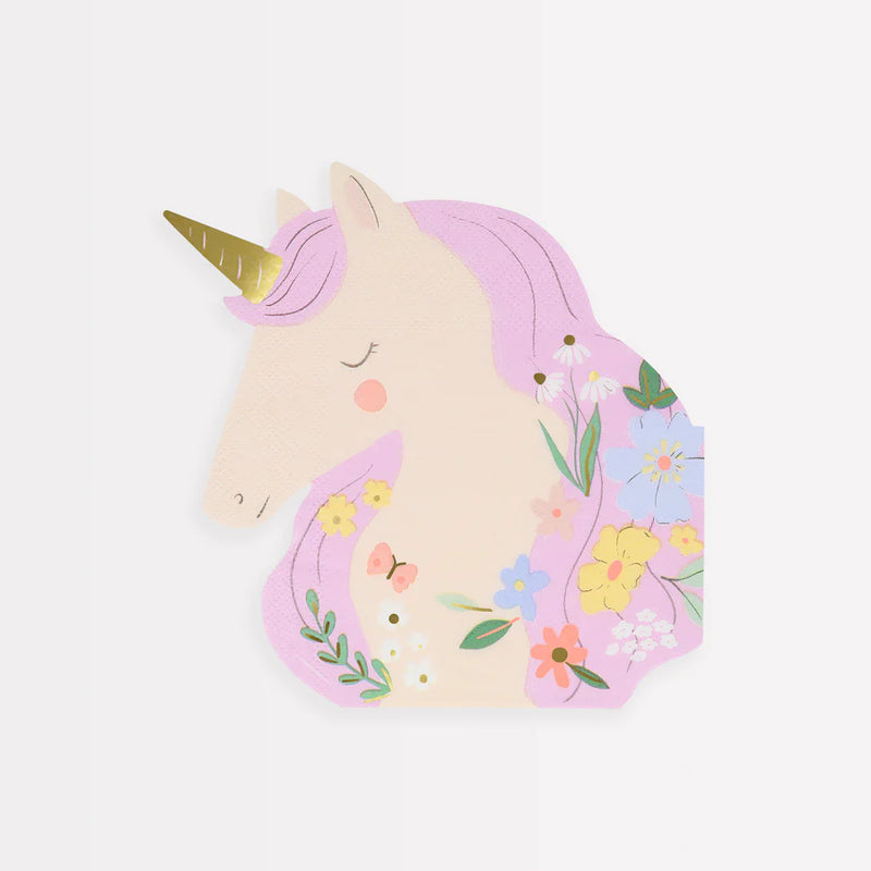 Meri Meri Meadow Unicorns Shaped Napkins - Swanky Boutique Malta