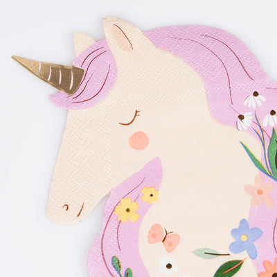 Meri Meri Meadow Unicorns Shaped Napkins - Swanky Boutique Malta