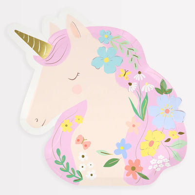 Meri Meri Meadow Unicorns Shaped Plates - Swanky Boutique Malta