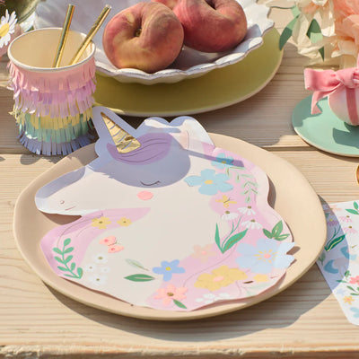 Meri Meri Meadow Unicorns Shaped Plates - Swanky Boutique Malta