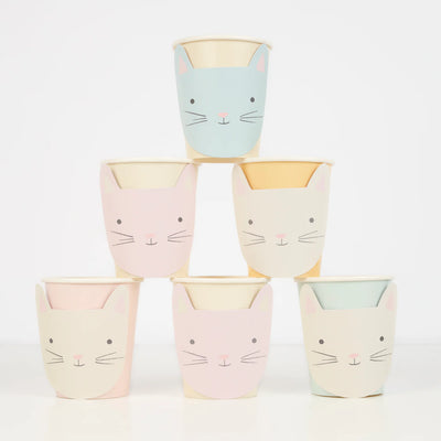Meri Meri Party Cups, (Pack of 8) - Cute Kitten- swanky boutique malta