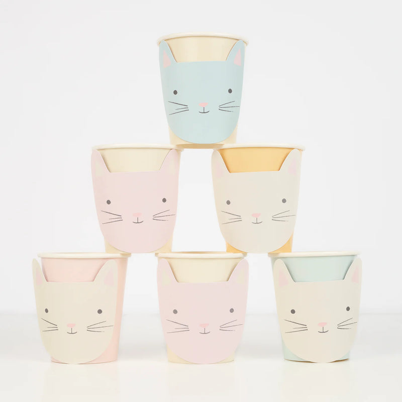 Meri Meri Party Cups, (Pack of 8) - Cute Kitten- swanky boutique malta
