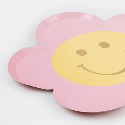 Meri Meri Party Plates, 8-Pack - Happy Icons Flower Shaped Swanky Boutique Malta