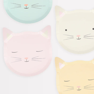 Meri Meri Party Side Plates, 8-Pack - Cute Kitten- swanky boutique malta 