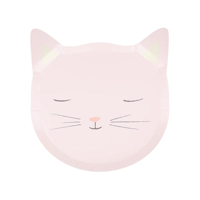 Meri Meri Party Side Plates, 8-Pack - Cute Kitten- swanky boutique malta 