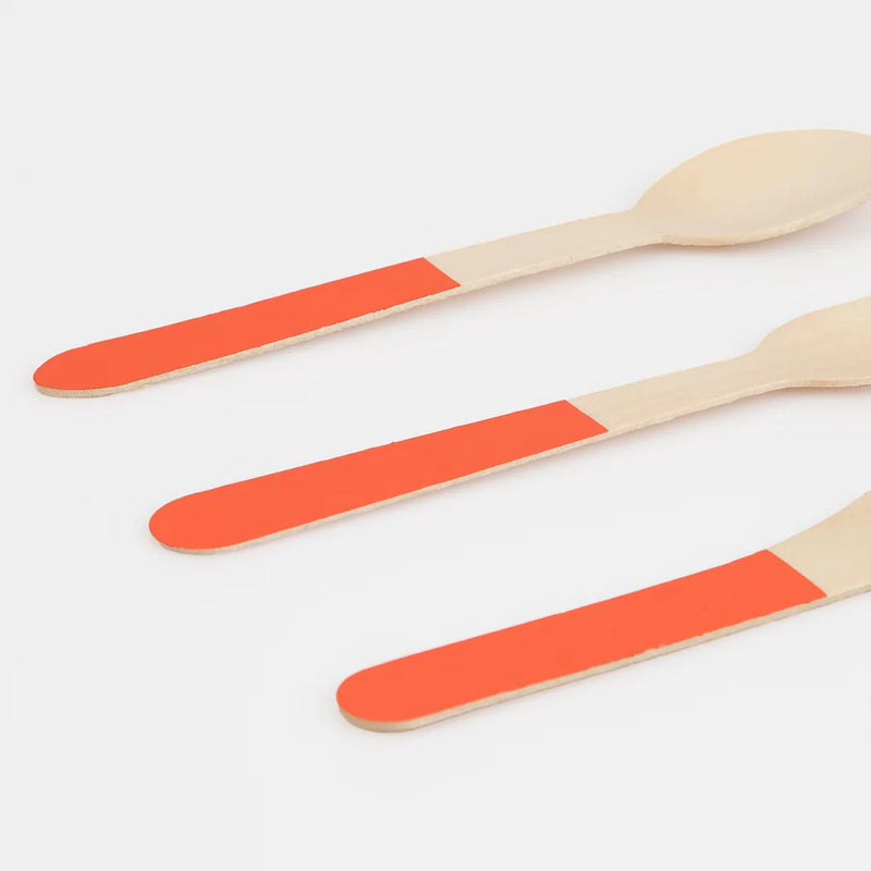 Meri Meri Red Wooden Cutlery Set - Swanky Boutique Malta 