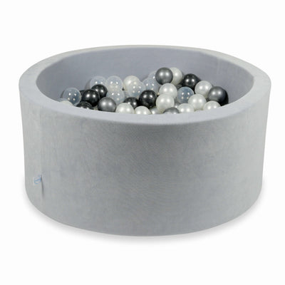 Mimii Ball Pit Velvet Soft Grey with 300 Balls - Swanky Boutique Malta