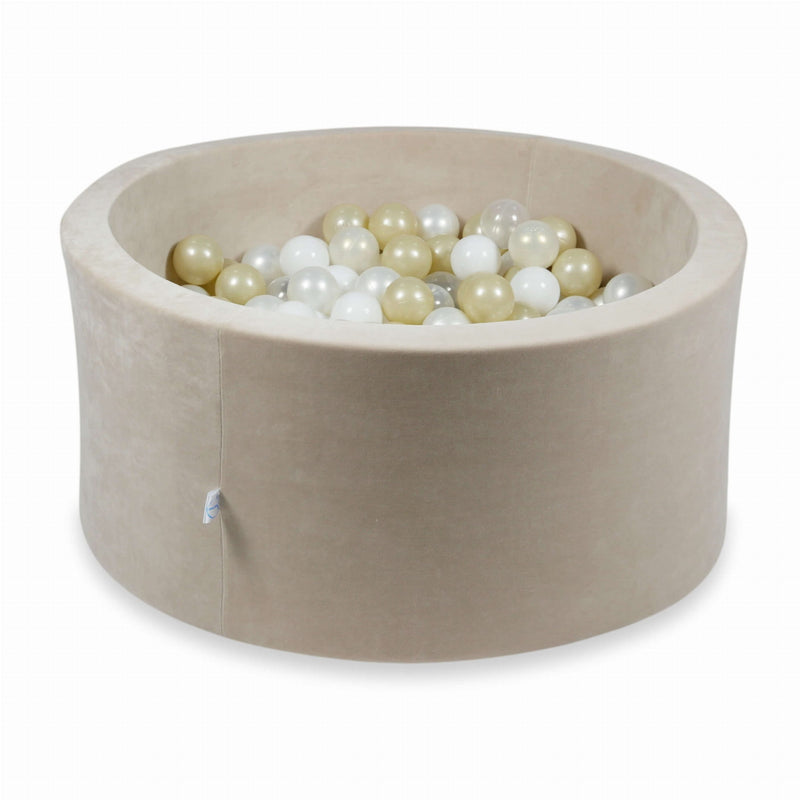 Mimii Ball Pit Velvet Soft Beige with 300 Balls - Swanky Boutique Malta