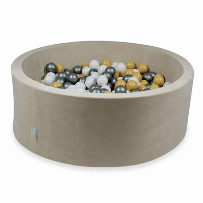 Mimii Ball Pit Velvet Soft Beige with 500 Balls - Swanky Boutique Malta