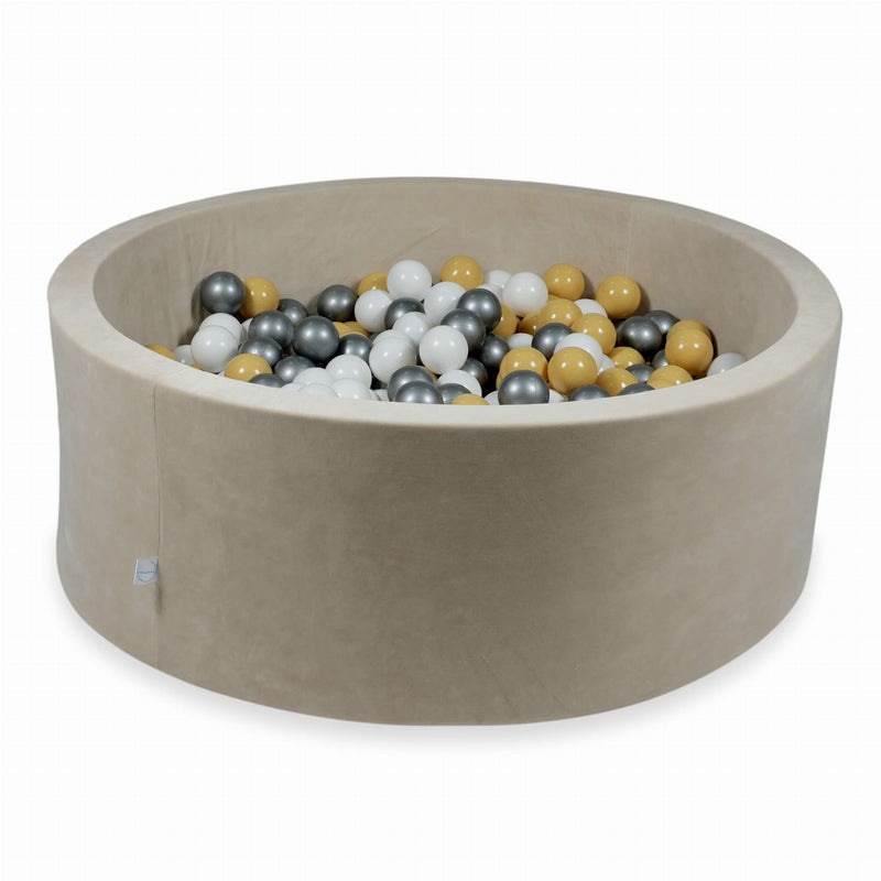 Mimii Ball Pit Velvet Soft Beige with 500 Balls - Swanky Boutique Malta