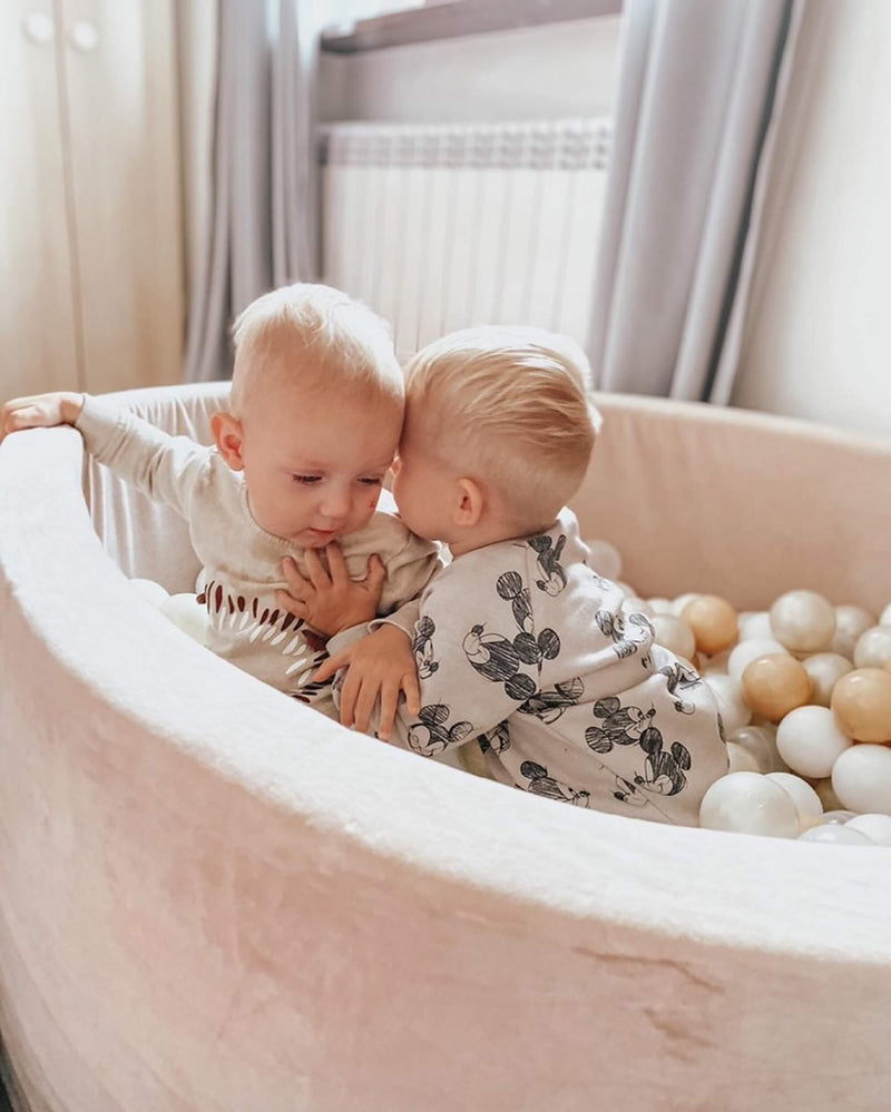 Mimii Ball Pit Velvet Soft Beige with 500 Balls - Swanky Boutique Malta