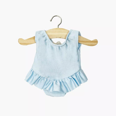 Minikane - Doll, Ruffled Leotard in Lycra for Minikane 34cm Dolls - Maia Sky Blue - Swanky Boutique Malta 