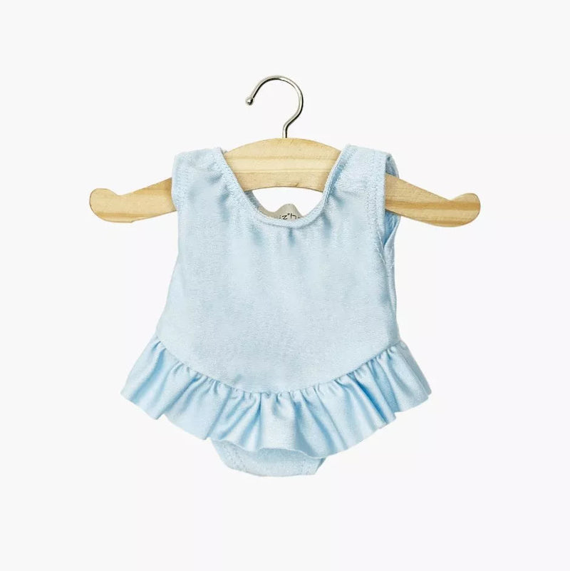 Minikane - Doll, Ruffled Leotard in Lycra for Minikane 34cm Dolls - Maia Sky Blue - Swanky Boutique Malta 