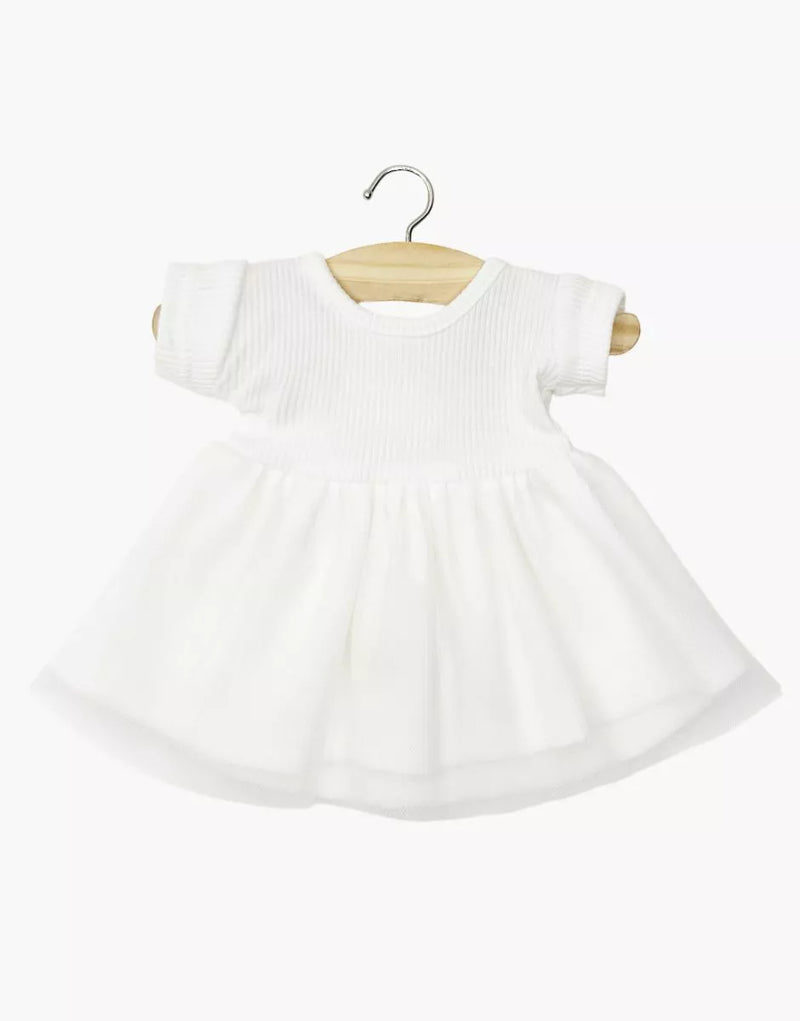Rosana Short-Sleeved Tutu in White for Minikane 34cm Dolls - Courtes Blanc