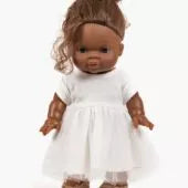 Rosana Short-Sleeved Tutu in White for Minikane 34cm Dolls - Courtes Blanc