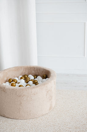 Ball Pit Incl 200 Balls, Teddy - Beige (90x40cm)