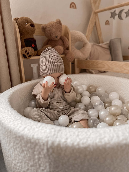 Ball Pit Incl 400 Balls - Boucle White (110x40cm)