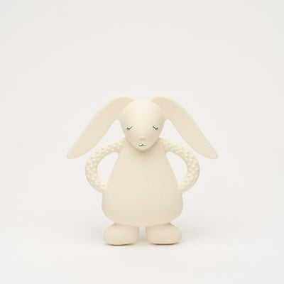 Moonie- BUNNY CREAM - NATURAL RUBBER TEETHER- Swanky Boutique Malta 
