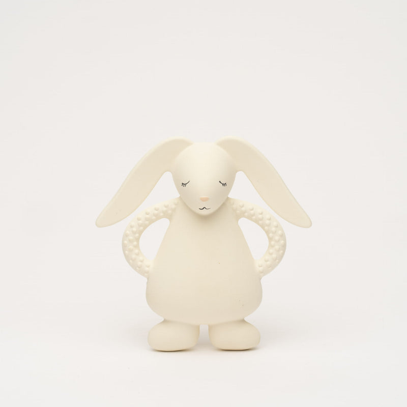 Moonie- BUNNY CREAM - NATURAL RUBBER TEETHER- Swanky Boutique Malta 