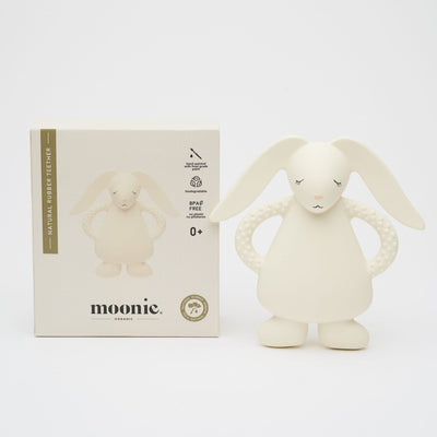 Moonie- BUNNY CREAM - NATURAL RUBBER TEETHER- Swanky Boutique Malta 