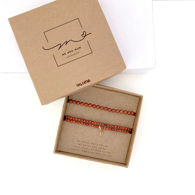 Mrs Ertha Me and Mom Bracelet Red Jasper - Swanky Boutique