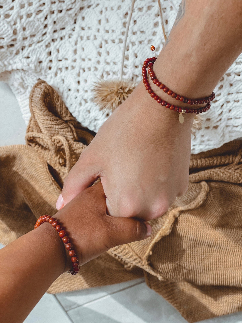 Mrs Ertha Me and Mom Bracelet Red Jasper - Swanky Boutique
