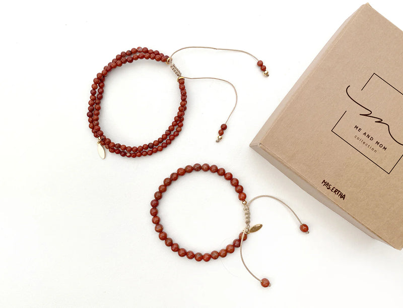 Mrs Ertha Me and Mom Bracelet Red Jasper - Swanky Boutique