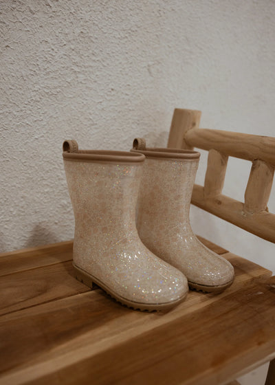 Mrs Ertha Rain Boots Bouquet Silhouette Glitter - Swanky Boutique