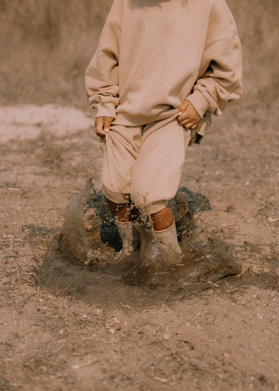 Mrs Ertha Rain Boots Taupe - Swanky Boutique