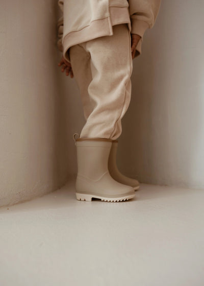 Mrs Ertha Rain Boots Taupe - Swanky Boutique