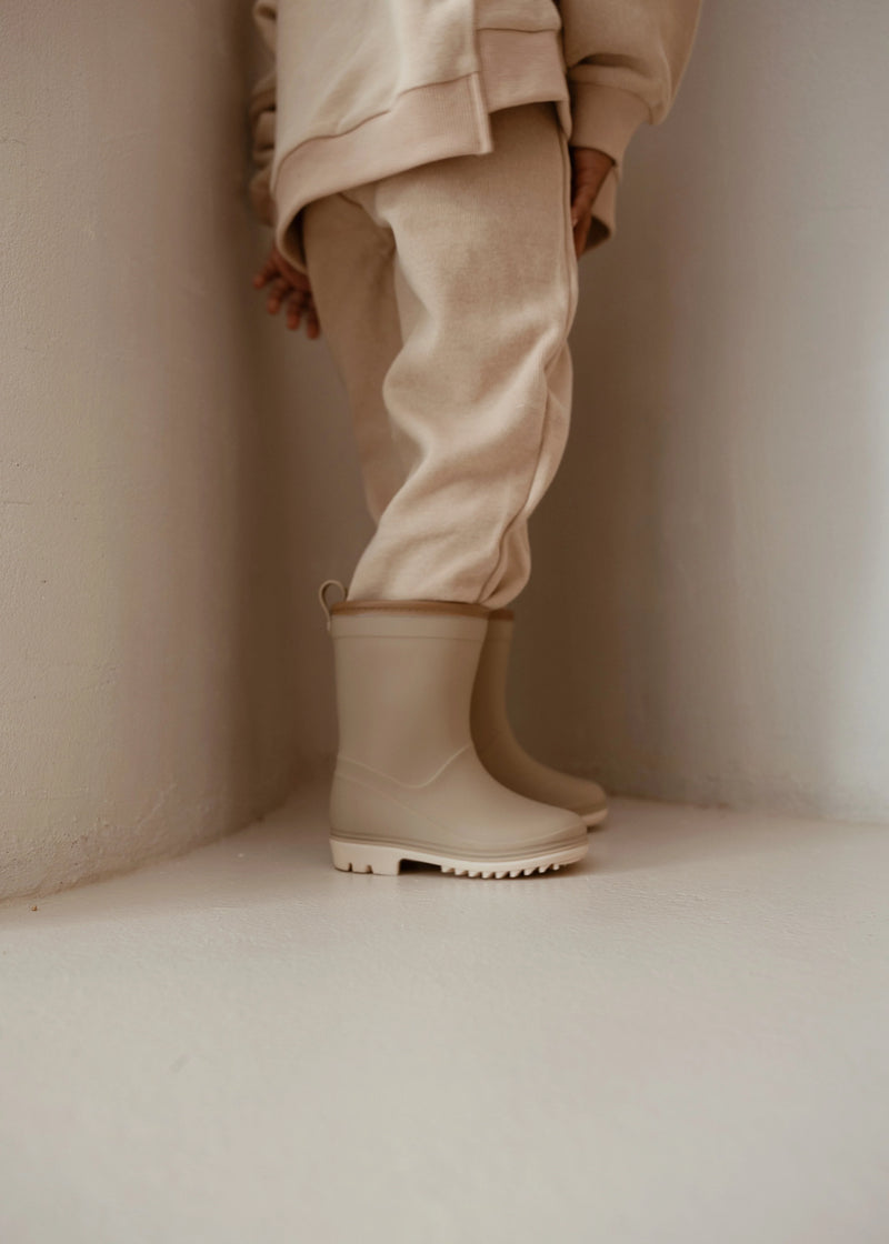 Mrs Ertha Rain Boots Taupe - Swanky Boutique