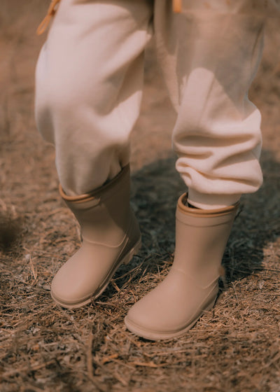 Mrs Ertha Rain Boots Taupe - Swanky Boutique