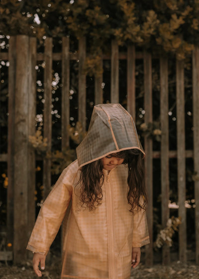 Mrs Ertha Rain Coat Drizzles Soft Squares - Swanky Boutique