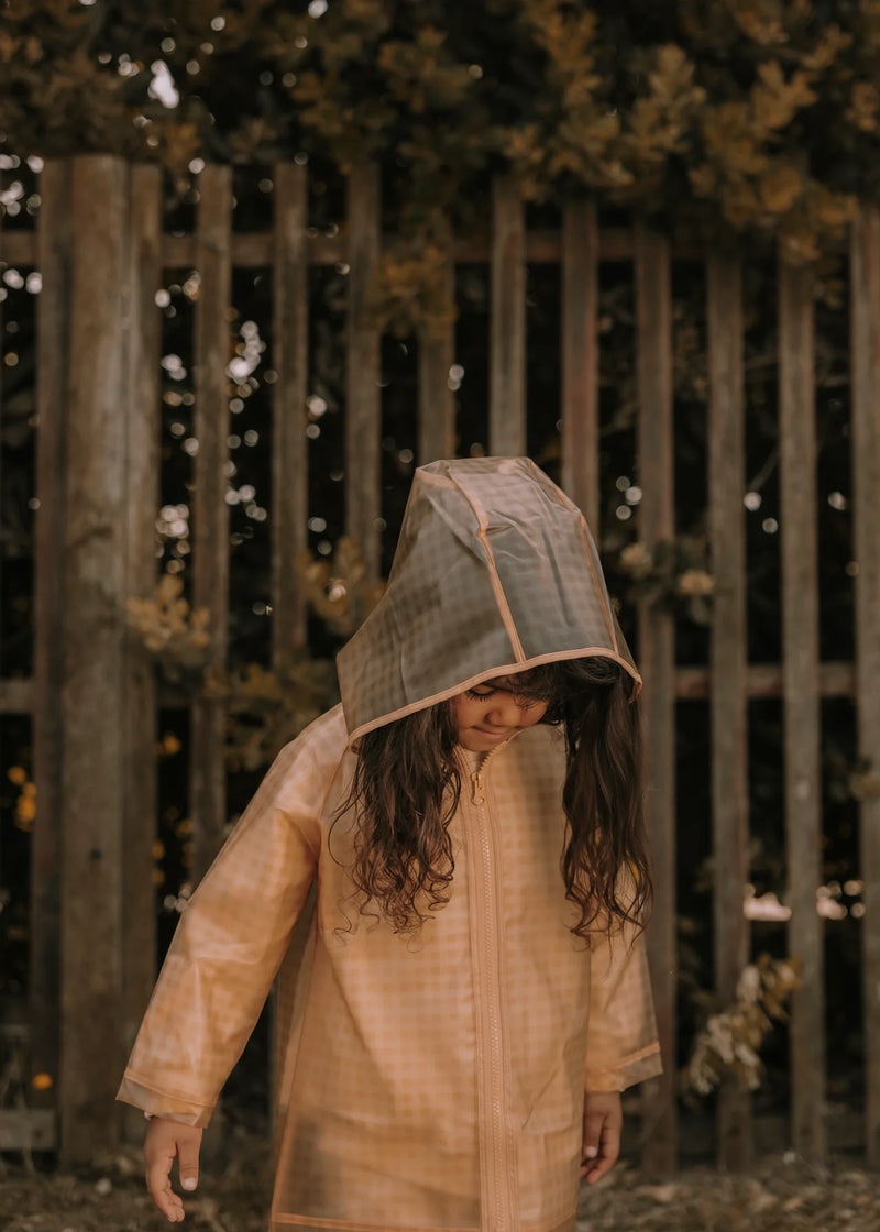 Mrs Ertha Rain Coat Drizzles Soft Squares - Swanky Boutique