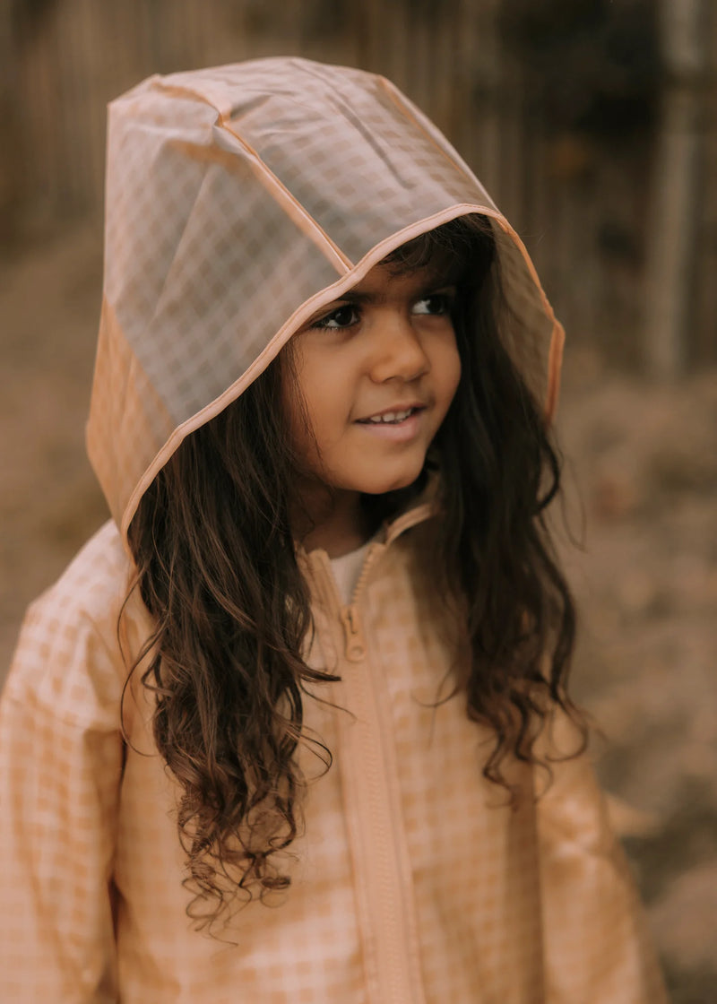 Mrs Ertha Rain Coat Drizzles Soft Squares - Swanky Boutique