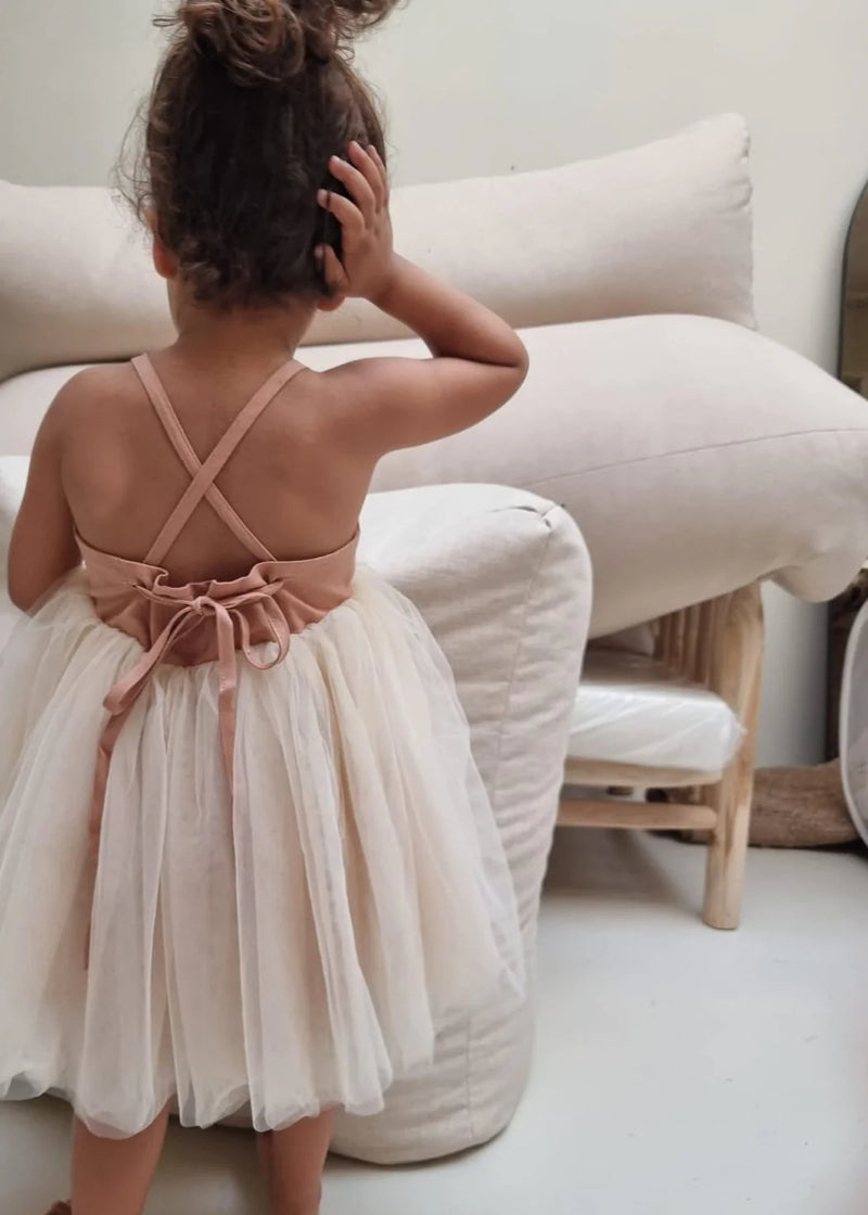 Mrs Ertha Rosie Dress Nude - Swanky Boutique