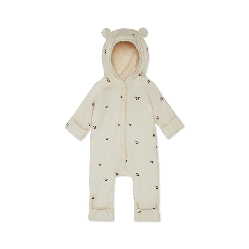 Konges Sloejd - newborn onesie with hood - cherry - Swanky Boutique