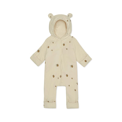 Konges Sloejd - newborn onesie with hood - lemon - Swanky Boutique