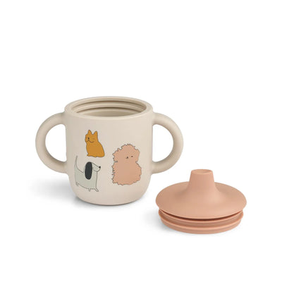 Neil Sippy Cup, Silicone 150 ml - Cats and Dogs/Sandy
