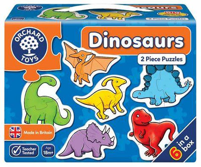 orchard toys - Jigsaw Puzzles, 6-Pack (2 Pieces)- Dinosaurs (18+ Months) - swanky boutique malta