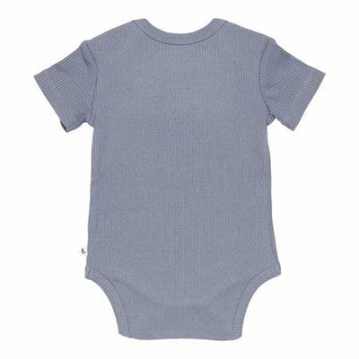 Little Dutch - Bodysuit Short Sleeves Organic Cotton Ribbed Blue - Swanky Boutique